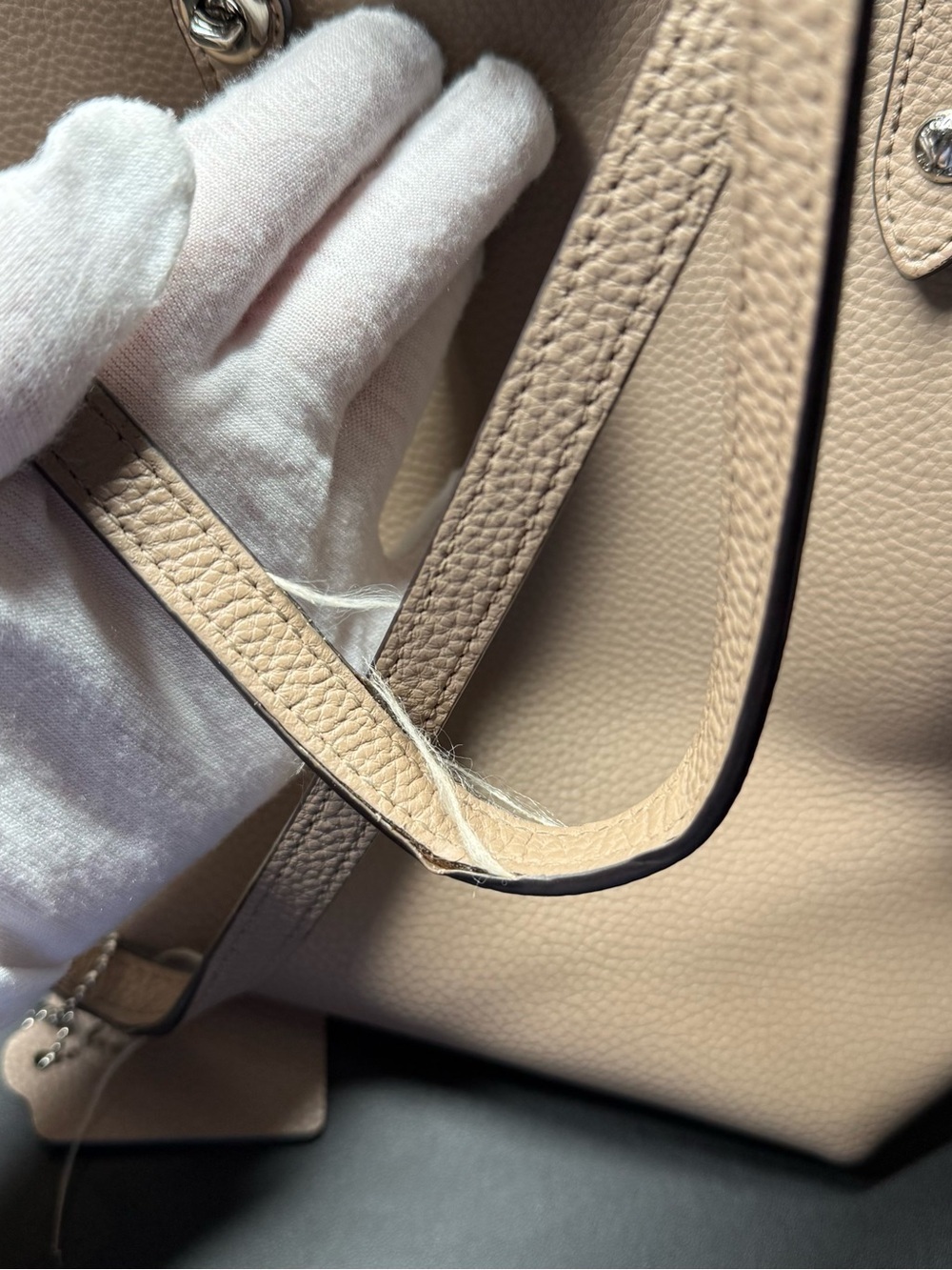 Coach Pebbled Leather Tote in Taupe - Picture 10 of 16